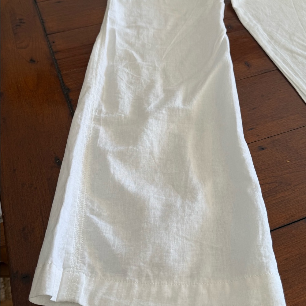 Anthropologie Pilcro white Linen wide leg pant, size 8 ready for summer! - Picture 9 of 11
